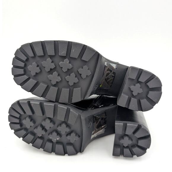 Top Woda West Lug Sole Platform Bootie Side Zip Women's Black Size US6.5 EU37 - Picture 8 of 13